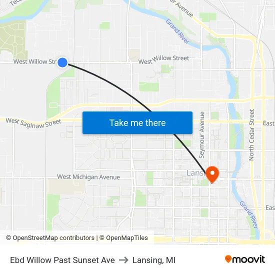 Ebd Willow Past Sunset Ave to Lansing, MI map