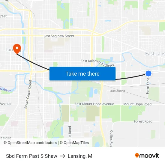 Sbd Farm Past S Shaw to Lansing, MI map