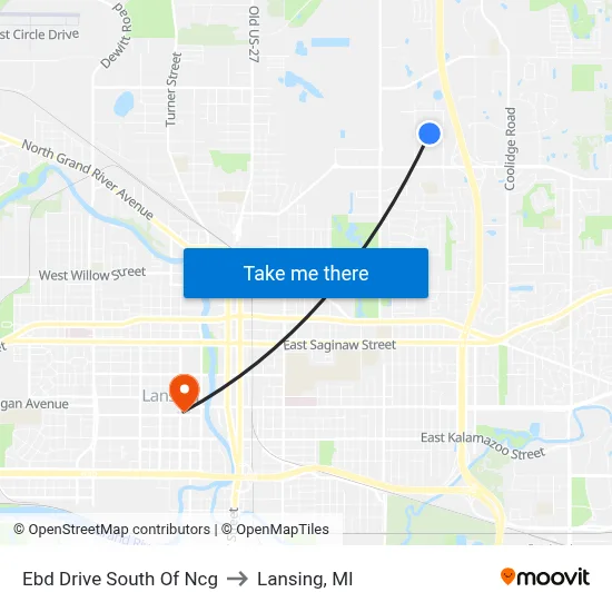 Ebd Drive South Of Ncg to Lansing, MI map