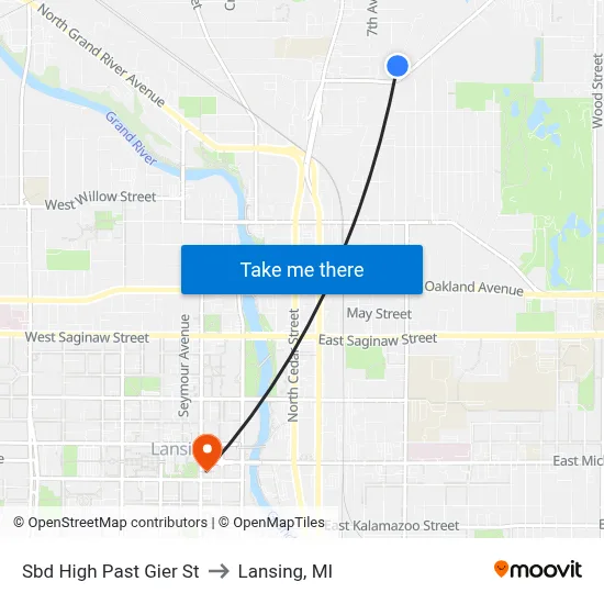 Sbd High Past Gier St to Lansing, MI map