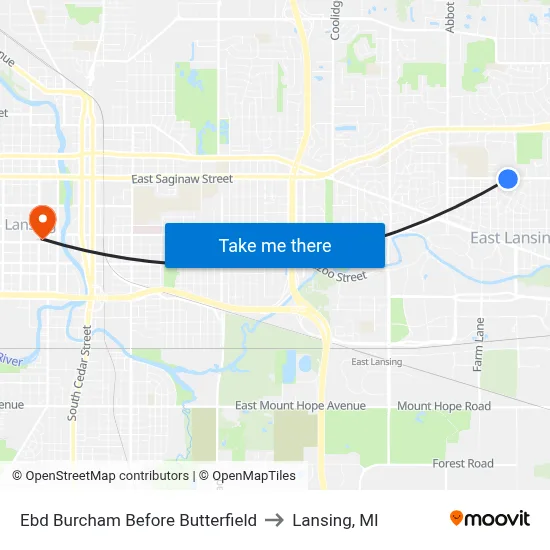 Ebd Burcham Before Butterfield to Lansing, MI map