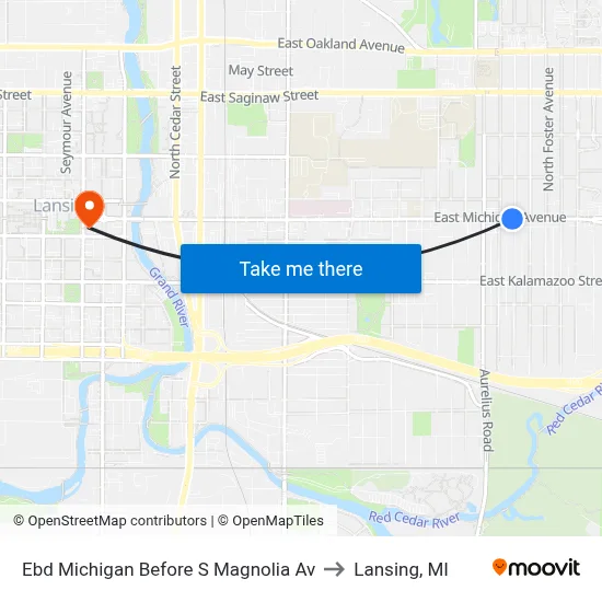 Ebd Michigan Before S Magnolia Av to Lansing, MI map