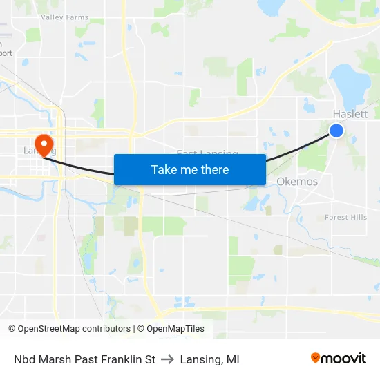 Nbd Marsh Past Franklin St to Lansing, MI map