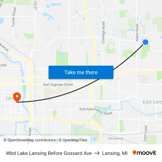 Wbd Lake Lansing Before Gossard Ave to Lansing, MI map