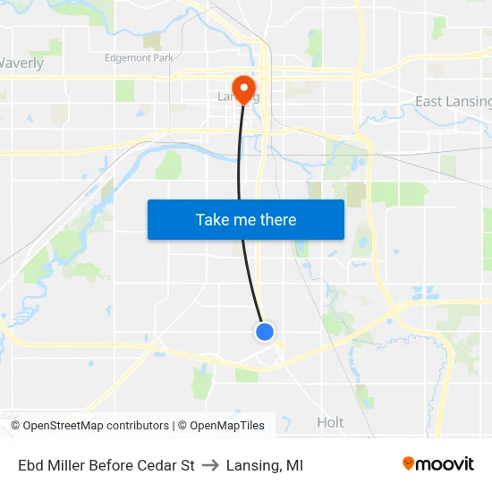 Ebd Miller Before Cedar St to Lansing, MI map