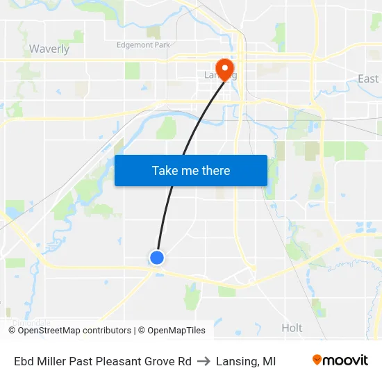 Ebd Miller Past Pleasant Grove Rd to Lansing, MI map