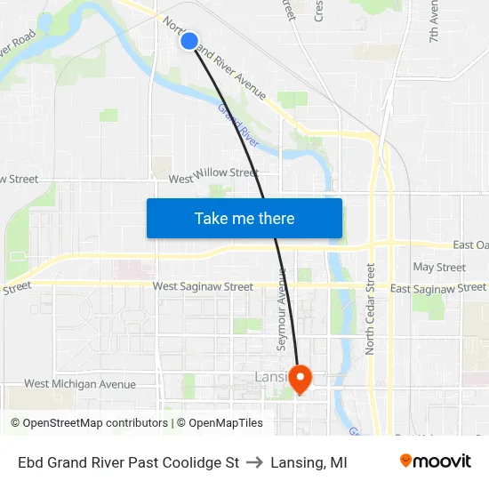Ebd Grand River Past Coolidge St to Lansing, MI map