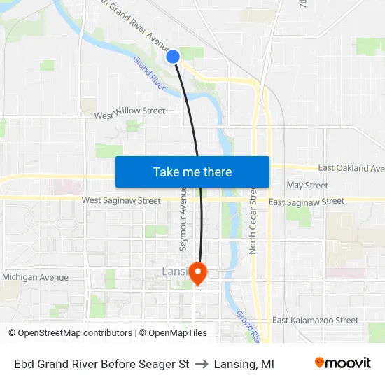 Ebd Grand River Before Seager St to Lansing, MI map