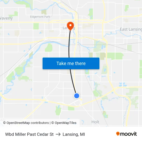 Wbd Miller Past Cedar St to Lansing, MI map