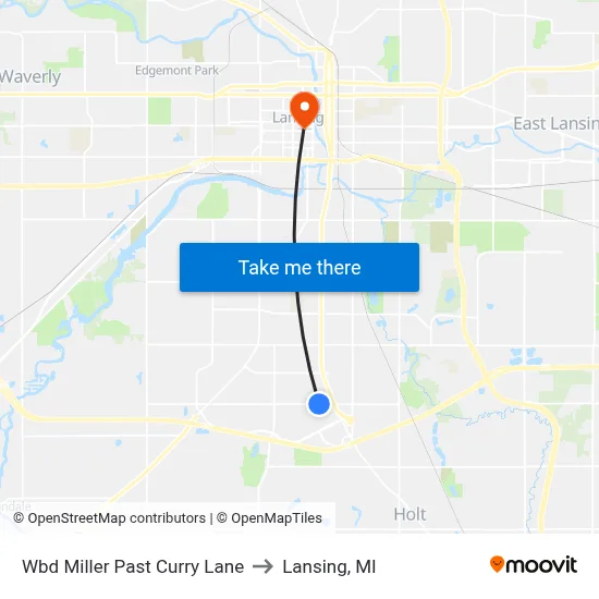 Wbd Miller Past Curry Lane to Lansing, MI map