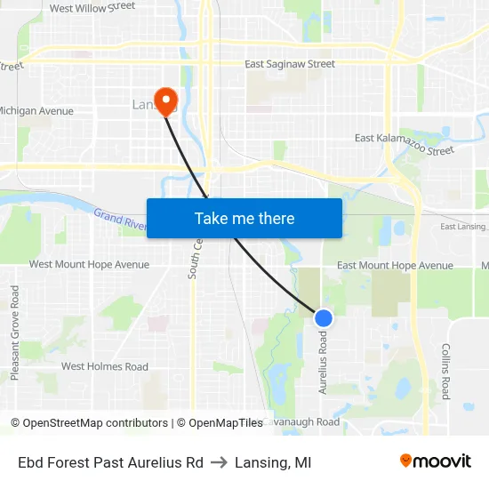 Ebd Forest Past Aurelius Rd to Lansing, MI map