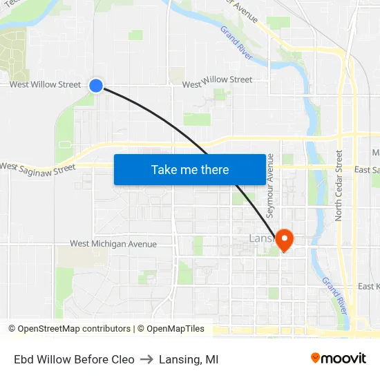 Ebd Willow Before Cleo to Lansing, MI map