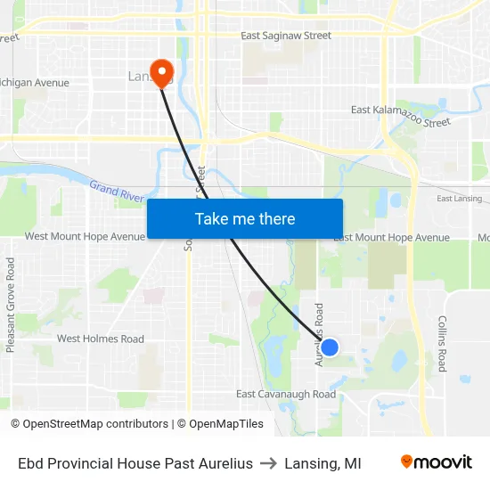 Ebd Provincial House Past Aurelius to Lansing, MI map