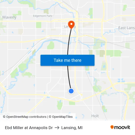 Ebd Miller at Annapolis Dr to Lansing, MI map