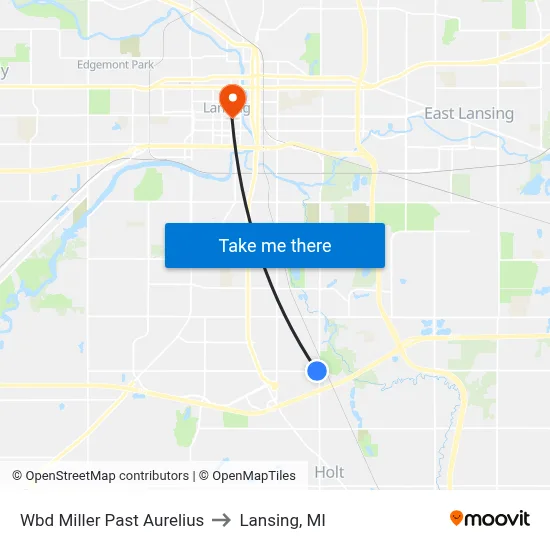 Wbd Miller Past Aurelius to Lansing, MI map