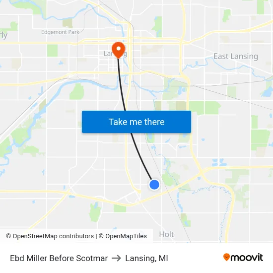 Ebd Miller Before Scotmar to Lansing, MI map