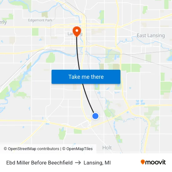 Ebd Miller Before Beechfield to Lansing, MI map