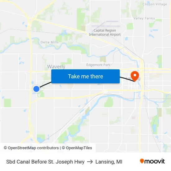 Sbd Canal Before St. Joseph Hwy to Lansing, MI map