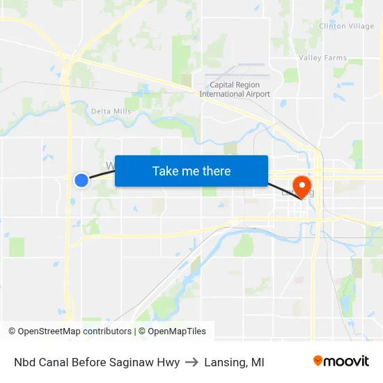 Nbd Canal Before Saginaw Hwy to Lansing, MI map