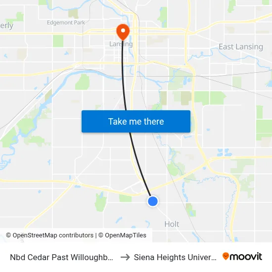 Nbd Cedar Past Willoughby Rd to Siena Heights University map