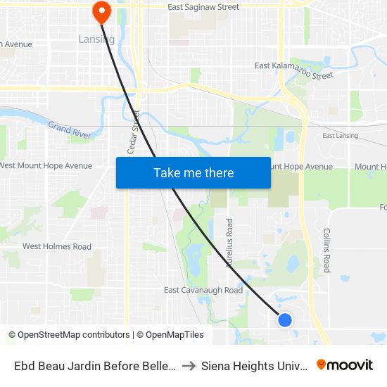 Ebd Beau Jardin Before Belle Chase to Siena Heights University map