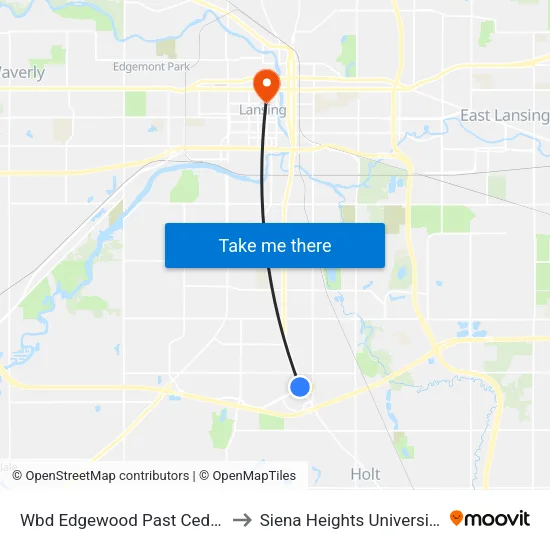 Wbd Edgewood Past Cedar to Siena Heights University map