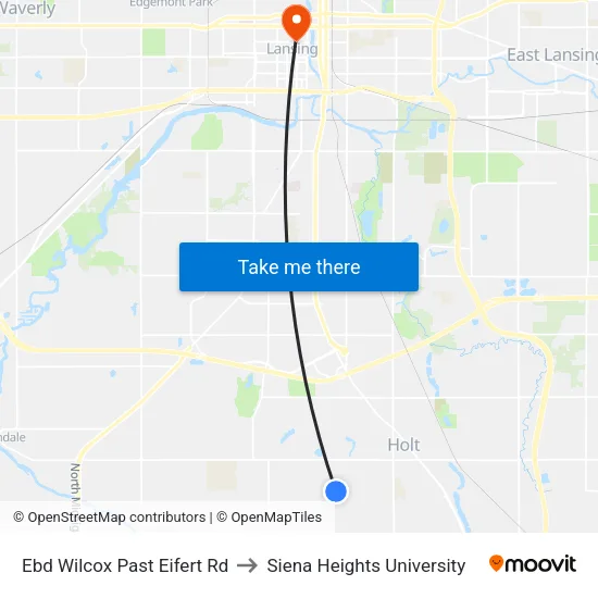 Ebd Wilcox Past Eifert Rd to Siena Heights University map