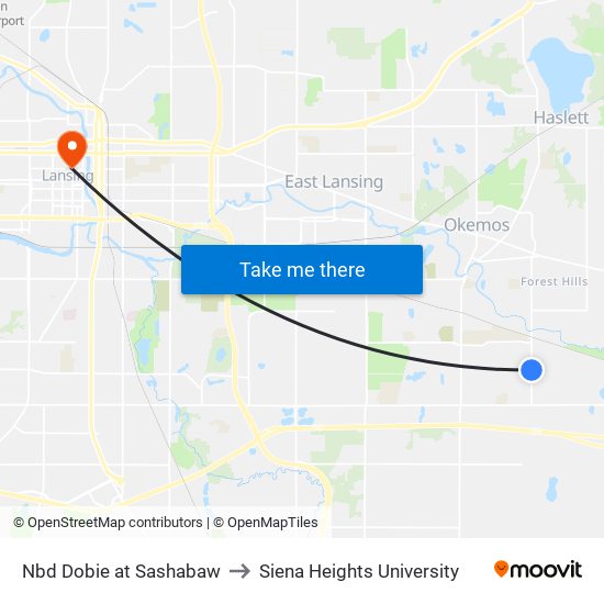 Nbd Dobie at Sashabaw to Siena Heights University map