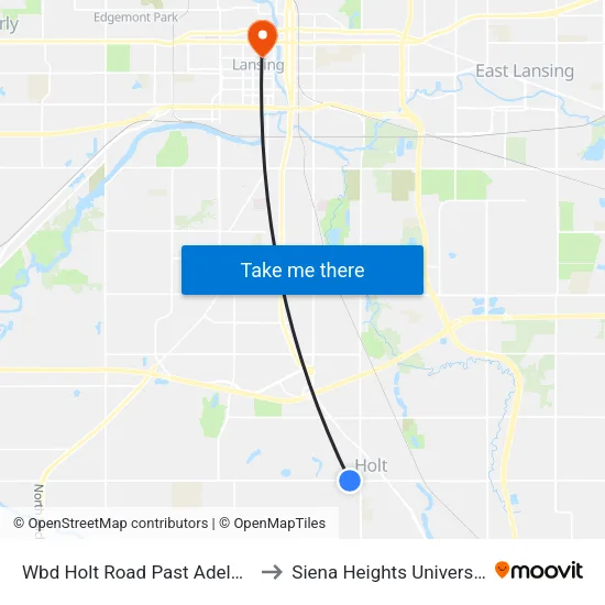 Wbd Holt Road Past Adelphe to Siena Heights University map