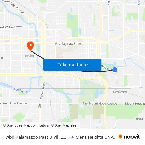 Wbd Kalamazoo Past U Vill Entrance to Siena Heights University map