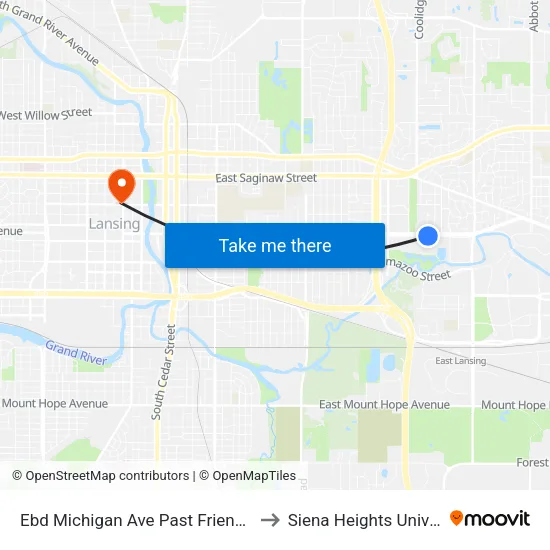 Ebd Michigan Ave Past Friendship Cl to Siena Heights University map