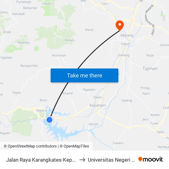 Jalan Raya Karangkates-Kepanjen, 309 to Universitas Negeri Malang map