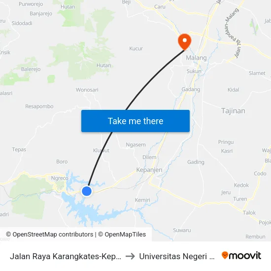 Jalan Raya Karangkates-Kepanjen, 81 to Universitas Negeri Malang map