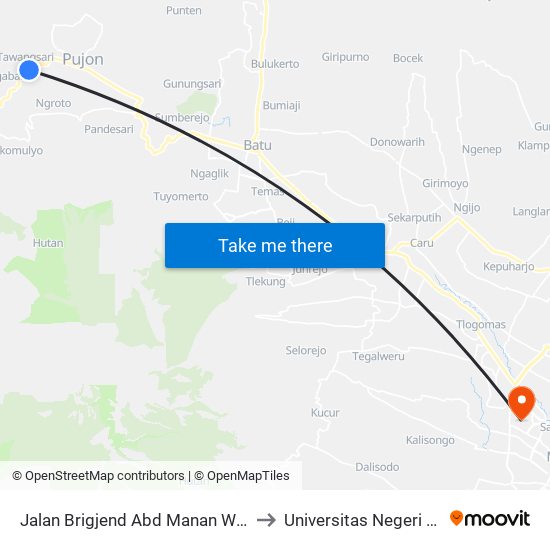 Jalan Brigjend Abd Manan Wijaya, 659 to Universitas Negeri Malang map