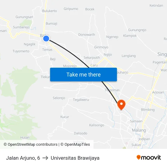 Jalan Arjuno, 6 to Universitas Brawijaya map