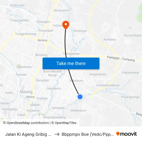 Jalan Ki Ageng Gribig 29 L to Bbppmpv Boe (Vedc/Pppptk) map