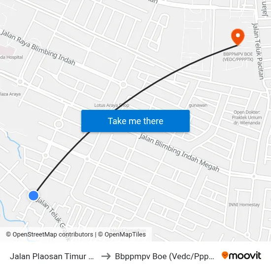 Jalan Plaosan Timur 130 to Bbppmpv Boe (Vedc/Pppptk) map