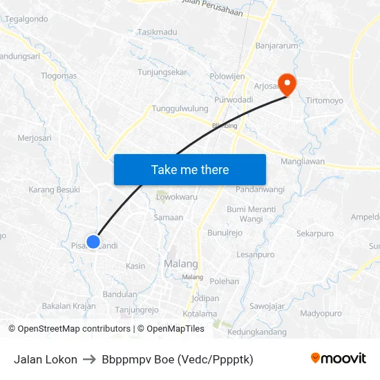 Jalan Lokon to Bbppmpv Boe (Vedc/Pppptk) map