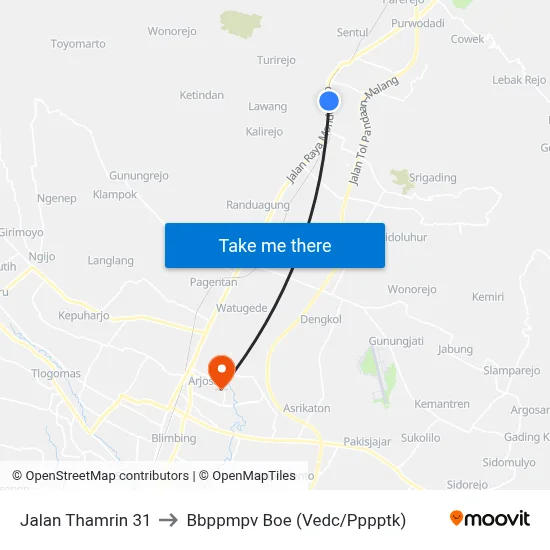 Jalan Thamrin 31 to Bbppmpv Boe (Vedc/Pppptk) map