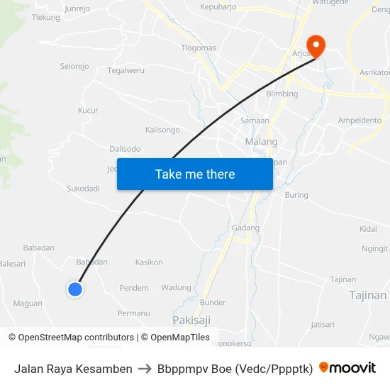 Jalan Raya Kesamben to Bbppmpv Boe (Vedc/Pppptk) map