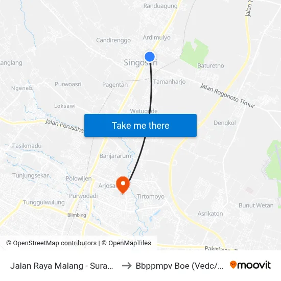 Jalan Raya Malang - Surabaya, 337 to Bbppmpv Boe (Vedc/Pppptk) map