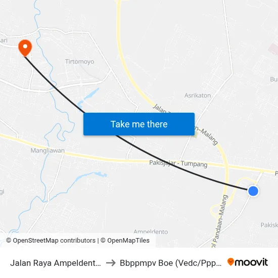 Jalan Raya Ampeldento, 8 to Bbppmpv Boe (Vedc/Pppptk) map