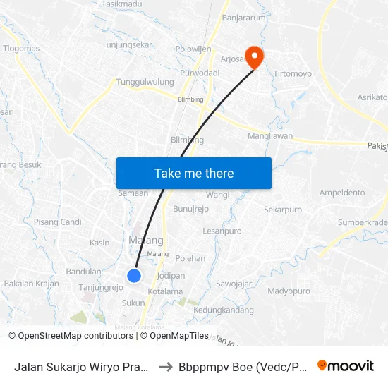 Jalan Sukarjo Wiryo Pranoto, 9 to Bbppmpv Boe (Vedc/Pppptk) map