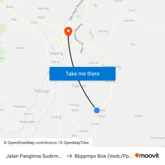 Jalan Panglima Sudirman, 55 to Bbppmpv Boe (Vedc/Pppptk) map