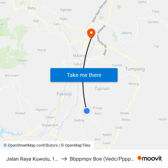 Jalan Raya Kuwolu, 101 to Bbppmpv Boe (Vedc/Pppptk) map