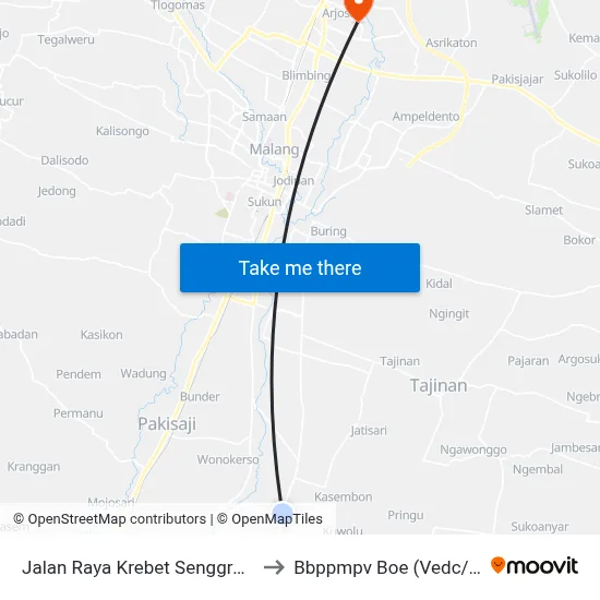 Jalan Raya Krebet Senggrong, 66-82 to Bbppmpv Boe (Vedc/Pppptk) map