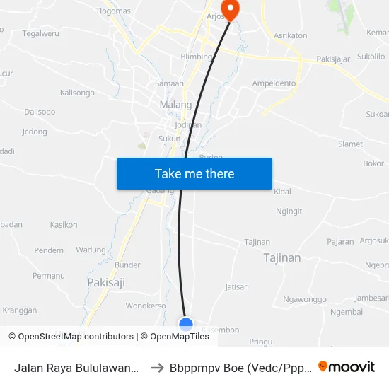 Jalan Raya Bululawang, 40 to Bbppmpv Boe (Vedc/Pppptk) map