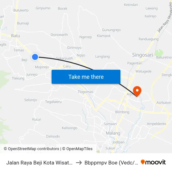 Jalan Raya Beji Kota Wisatu Batu, 63 to Bbppmpv Boe (Vedc/Pppptk) map