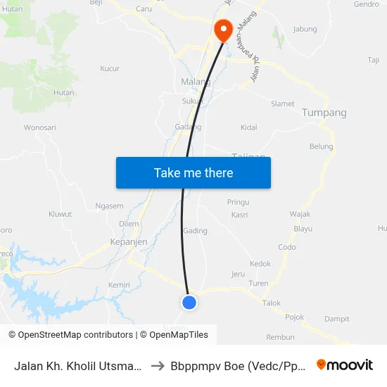 Jalan Kh. Kholil Utsman, 17 to Bbppmpv Boe (Vedc/Pppptk) map