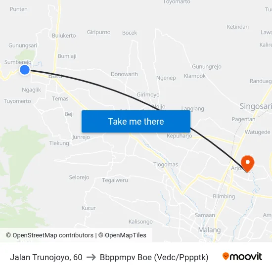 Jalan Trunojoyo, 60 to Bbppmpv Boe (Vedc/Pppptk) map